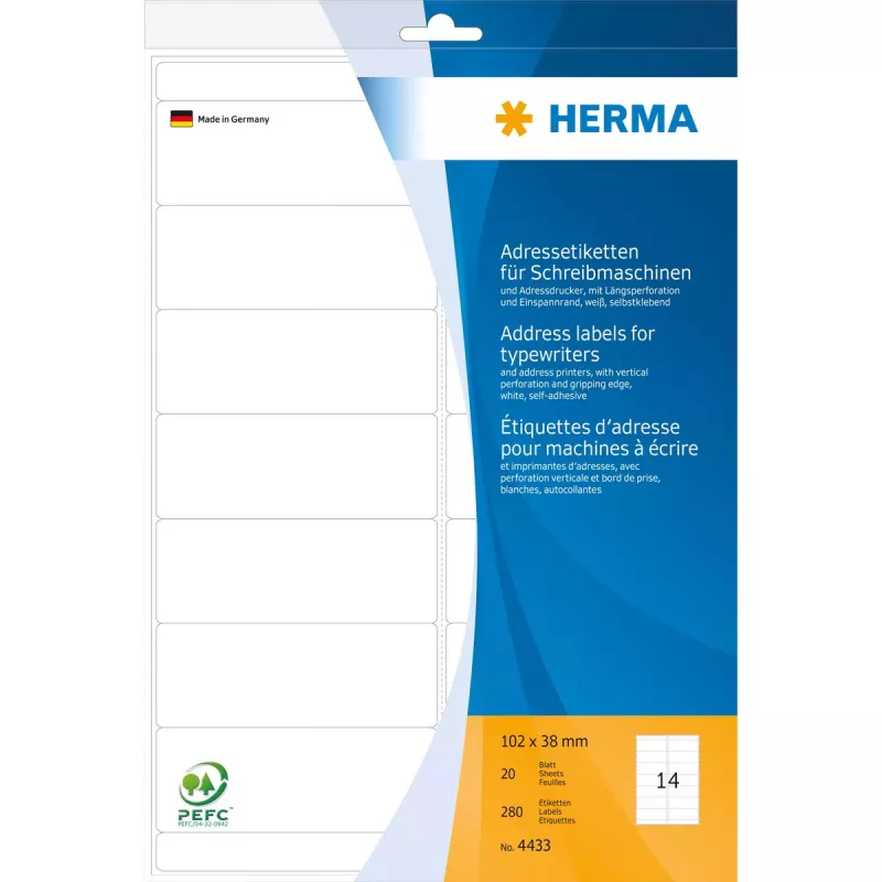 Adressetiketten für Schreibmaschinen HERMA 4433