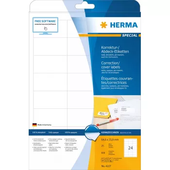 Korrektur-/Abdecketiketten HERMA A4 64,6x33,8 mm 600 Stück