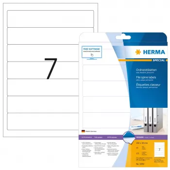 HERMA Ordnerrücken-Etiketten A4 192x38 mm weiß Papier matt blickdicht 175 St.