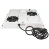 Intellinet 2-Fan Ventilation Unit for 19 inch Racks, Roof Mount, with Thermostat, Grau