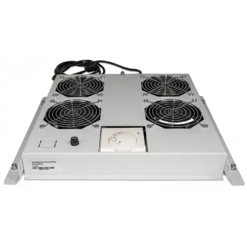 Intellinet 4-Lüfter-Lüftereinheit für 19-Zoll-Racks, Dachmontage, mit Thermostat, Grau