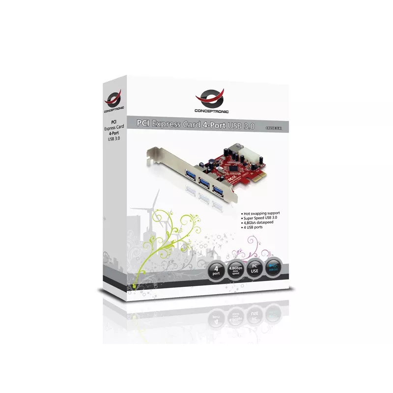 PCI Express-Karte Conceptronic C4USB3EXI 4-Port USB 3.0
