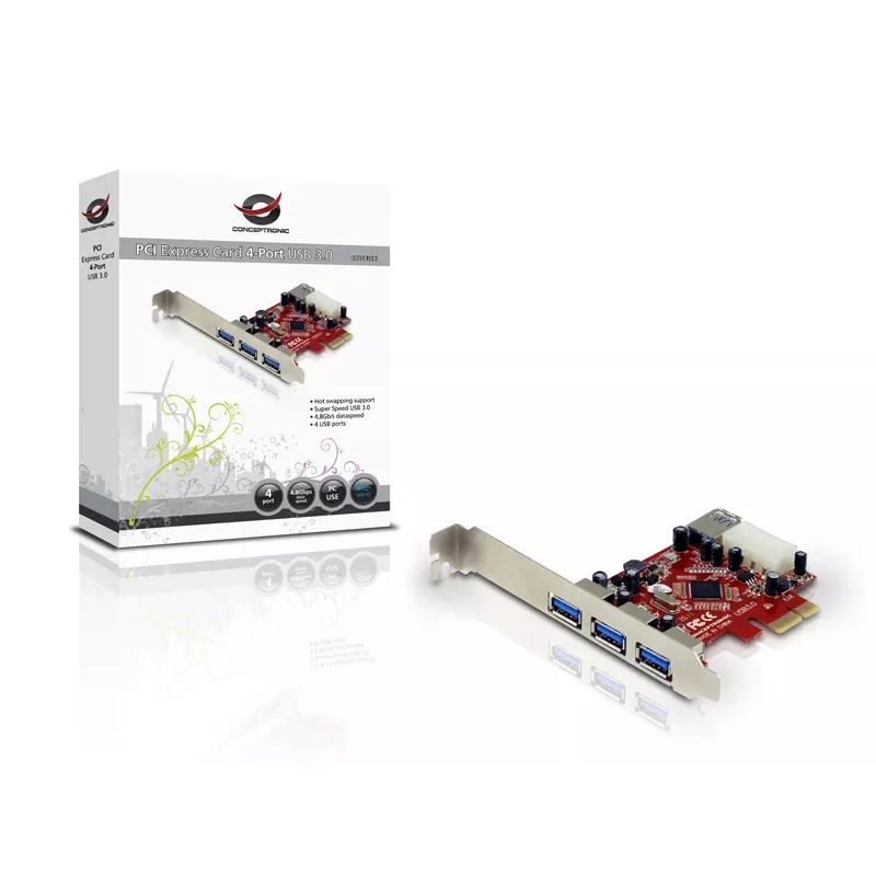 PCI Express-Karte Conceptronic C4USB3EXI 4-Port USB 3.0