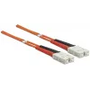 Intellinet Glasfaser-Patchkabel, OM2, SC/SC, 2 m, Orange, Duplex, Multimode, 50/125 µm, LSZH, Glasfaser, lebenslange Garantie