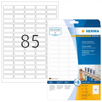 Selbstklebende Druckeretiketten HERMA A4 37x13 mm weiß extra starke Haftung 2125 Stück