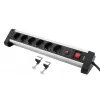 Steckdosenleiste Olympia SL 2625 S 1,5 m 6 AC-Steckdosen Innenbereich Schwarz Silber