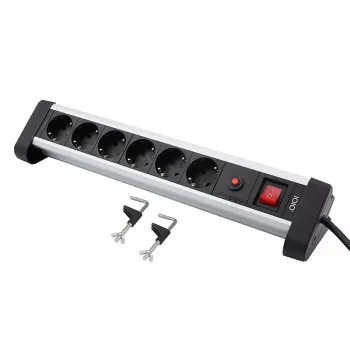 Steckdosenleiste Olympia SL 2625 S 1,5 m 6 AC-Steckdosen Innenbereich Schwarz Silber