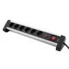 Steckdosenleiste Olympia SL 2625 S 1,5 m 6 AC-Steckdosen Innenbereich Schwarz Silber