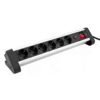 Steckdosenleiste Olympia SL 2625 S 1,5 m 6 AC-Steckdosen Innenbereich Schwarz Silber
