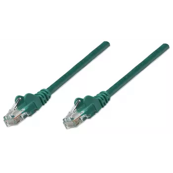 Intellinet Netzwerk-Patchkabel, Cat5e, 10 m, Grün, CCA, U/UTP, PVC, RJ45, vergoldete Kontakte, rastnasenschutz, mit Knickschutztülle, lebenslange Garantie