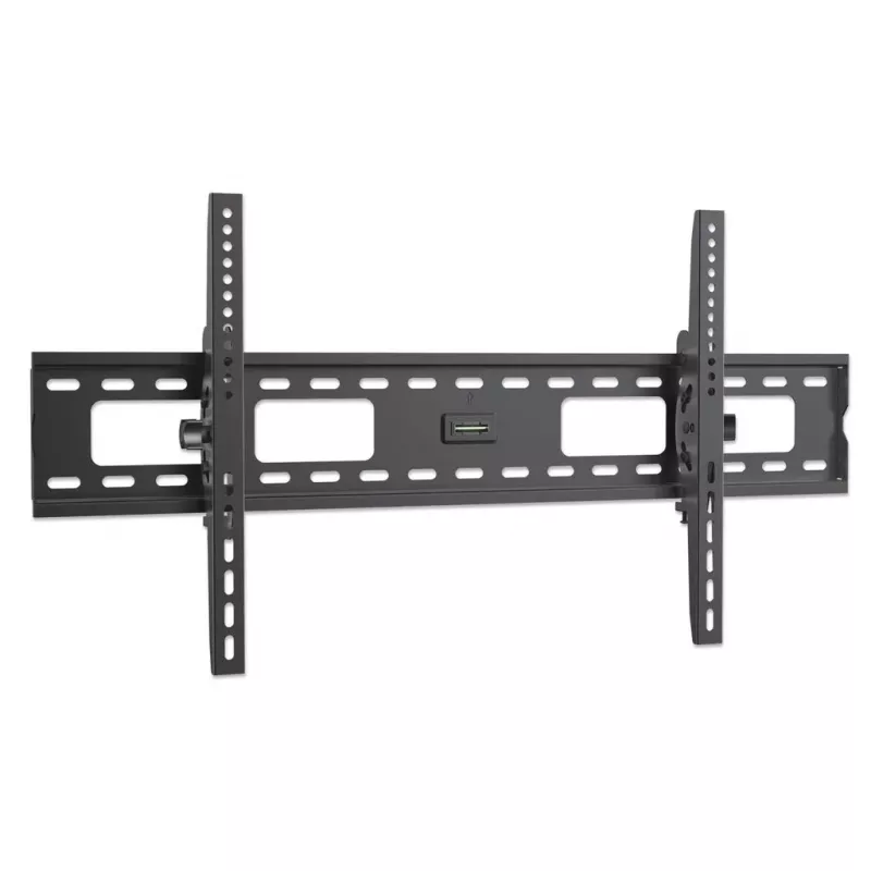 Manhattan Wandhalterung für TV & Monitore (neigbar), Für Bildschirme von 37 Zoll bis 75 Zoll, VESA-Kompatibilität: alle zwischen 200x200 mm bis 800x400 mm – überprüfen Sie die Abmessungen der vier Befestigungslöcher auf der Rückseite des Bildschirms, um sicherzustellen, dass sie passen, Max. 75 kg, Schwarz, Halterung