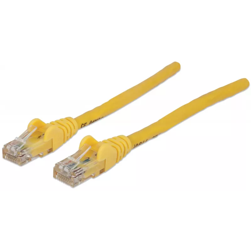 Intellinet Netzwerk-Patchkabel, Cat6, 3 m, Gelb, CCA, U/UTP, PVC, RJ45, vergoldete Kontakte, rastnasenfreier Knickschutz, mit Tülle, lebenslange Garantie
