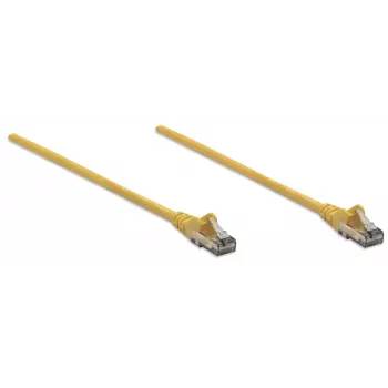 Intellinet Netzwerk-Patchkabel, Cat6, 10 m, Gelb, CCA, U/UTP, PVC, RJ45, vergoldete Kontakte, rastnasenschutz, Tüllenschutz, lebenslange Garantie