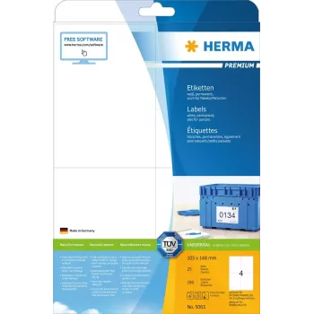 Selbstklebendes Druckeretikett HERMA Labels Premium A4 105x148 mm