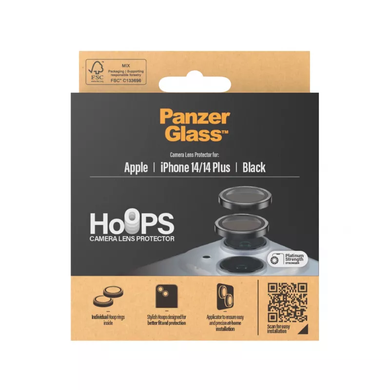 PanzerGlass ® Hoops® Kamera-Linsenschutz Schwarz iPhone 14 | 14 Plus