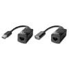 Lindy 60m USB 1.1 Cat.6 Extender Basic, Netzwerk-Sender & -Empfänger, 60 m, 12 Mbit/s, Cat5e, Cat6, Schwarz, Kunststoff