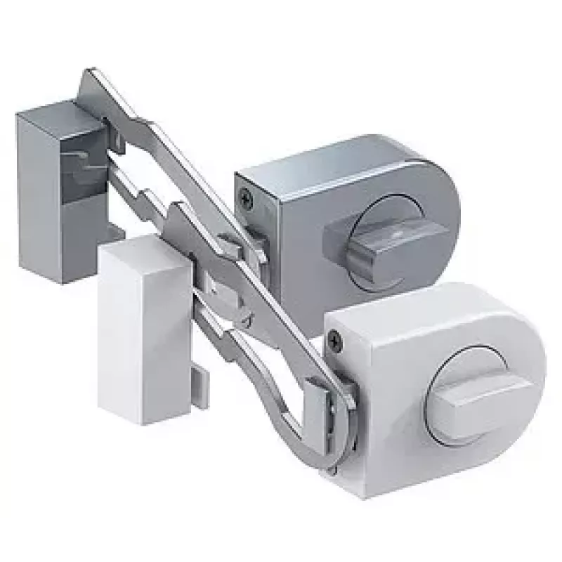 Olympia RS 50R Schnappschloss — weiß, Höhe 27 mm, Tiefe 128 mm, Gewicht 1,04 kg
