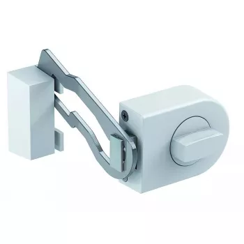 Olympia RS 50R Schnappschloss — weiß, Höhe 27 mm, Tiefe 128 mm, Gewicht 1,04 kg
