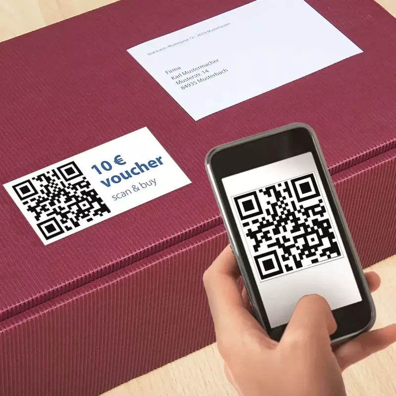 Selbstklebendes Druckeretikett HERMA QR-Code-Etiketten 9643