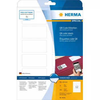Selbstklebendes Druckeretikett HERMA QR-Code-Etiketten 9643