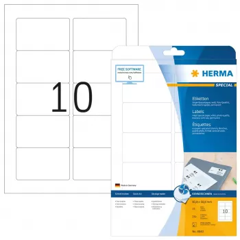 Selbstklebendes Druckeretikett HERMA Inkjet-Etiketten A4 83,8x50,8 mm