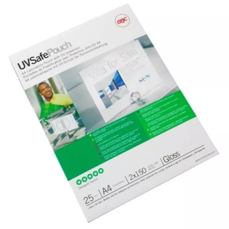 GBC Laminiertasche A4 UV-sicher 150 Mikron, glänzend, A4, 100 Stk.