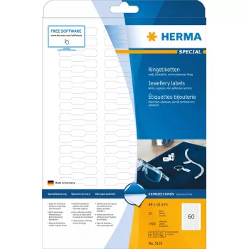 Selbstklebendes Etikett für Drucker HERMA 5116 A4 49x10 mm 1500 Stk.