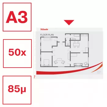 Esselte Quality Pocket A3 Querformat, 30 % recyceltes Kunststoff aus Pre-Consumer-Material