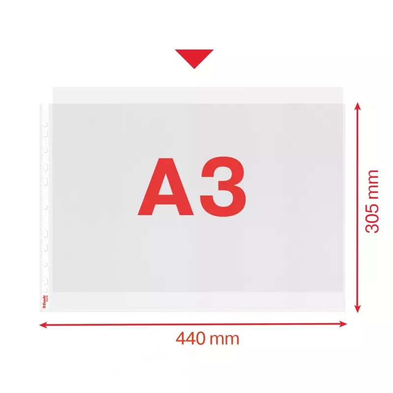 Esselte Quality Pocket A3 Querformat, 30 % recyceltes Kunststoff aus Pre-Consumer-Material