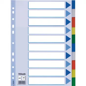 Esselte Trennblatt PP A4 Blankoregister Mehrfarbig 225x297mm
