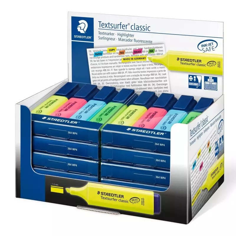 Marker Staedtler Textsurfer classic 364 Keilspitze Blau Grün Pink Gelb