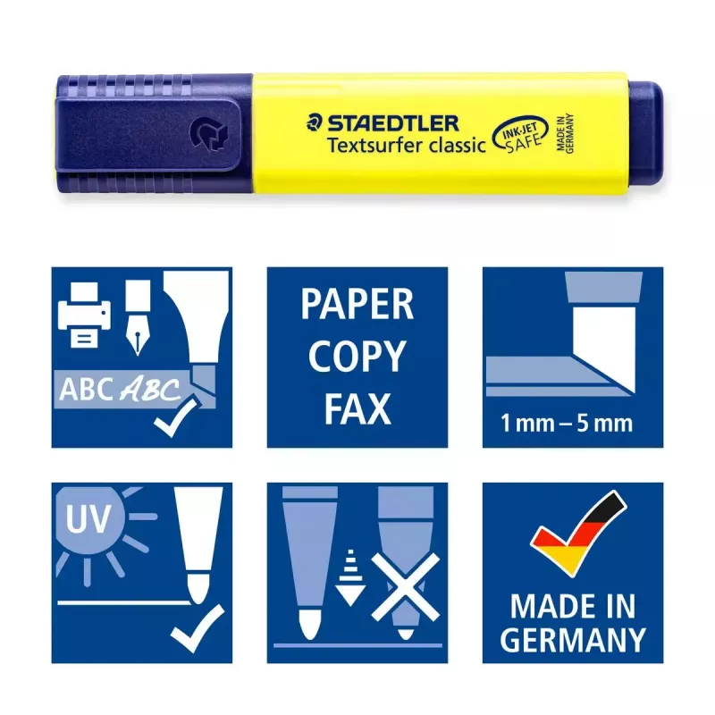 Marker Staedtler Textsurfer classic 364 Keilspitze Blau Grün Pink Gelb