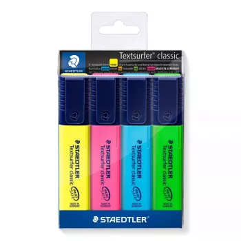 Marker Staedtler Textsurfer classic 364 Keilspitze Blau Grün Pink Gelb