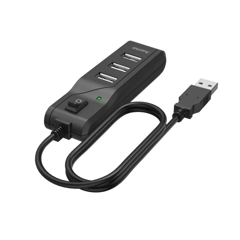 Hama 00200118 Schnittstellen-Hub USB 2.0 480 Mbit/s Schwarz