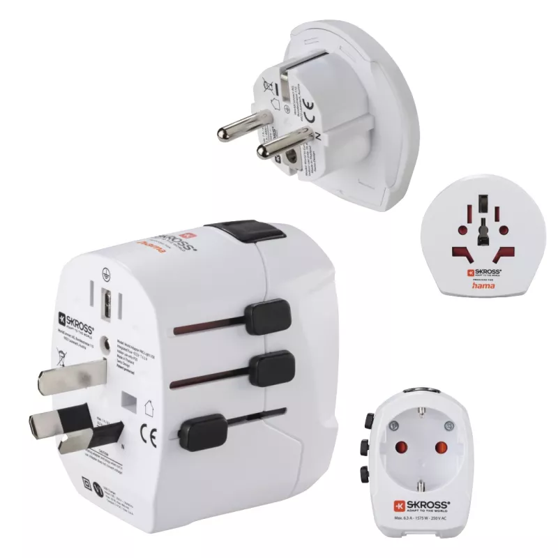 Hama World Travel Pro Light USB Netzteil Universal Weiß