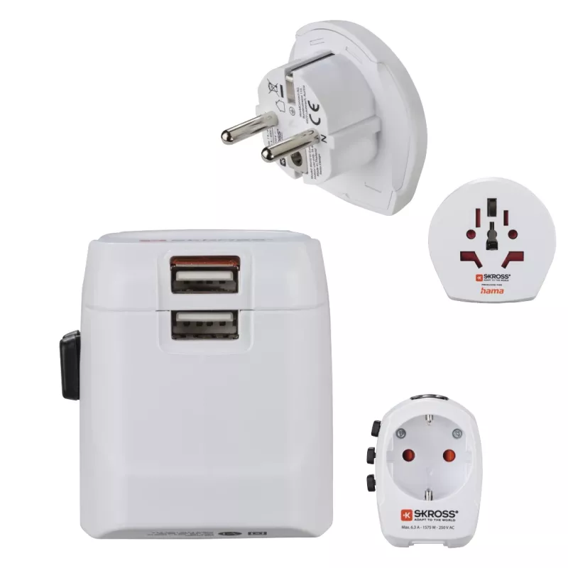 Hama World Travel Pro Light USB Netzteil Universal Weiß
