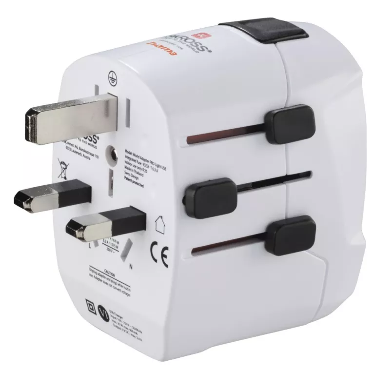 Hama World Travel Pro Light USB Netzteil Universal Weiß