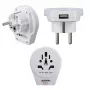 Hama Welt-auf-Europa USB-Netzsteckeradapter Universal Weiß