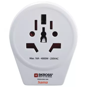 Hama Welt-auf-Europa USB-Netzsteckeradapter Universal Weiß