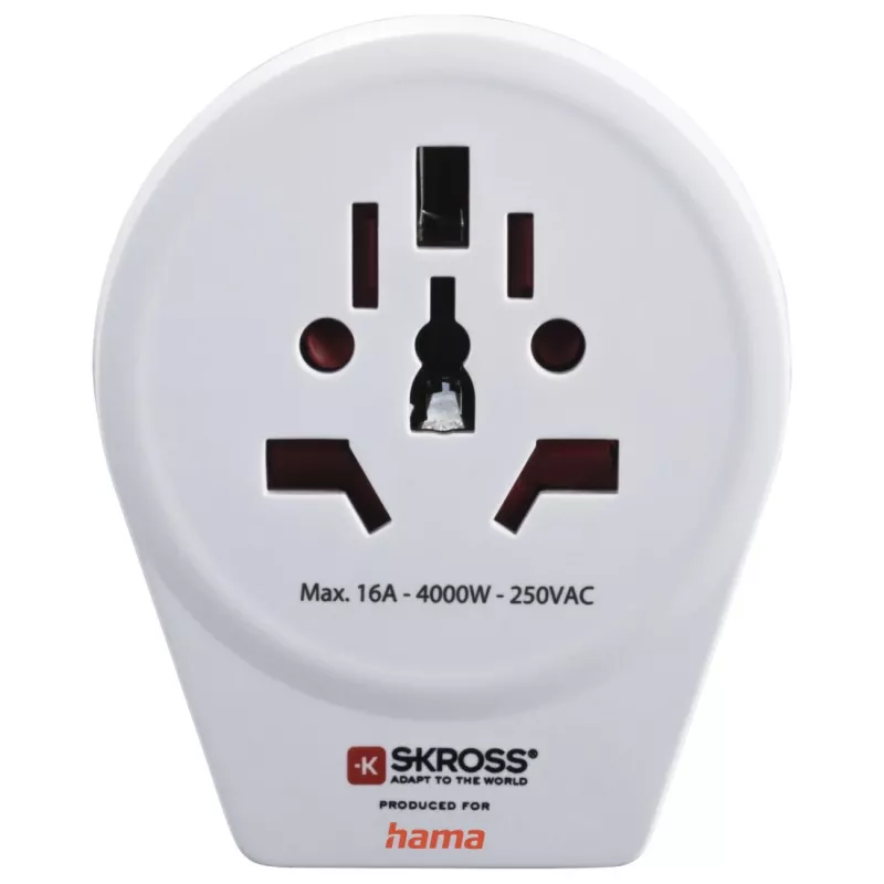 Hama Welt-auf-Europa USB-Netzsteckeradapter Universal Weiß