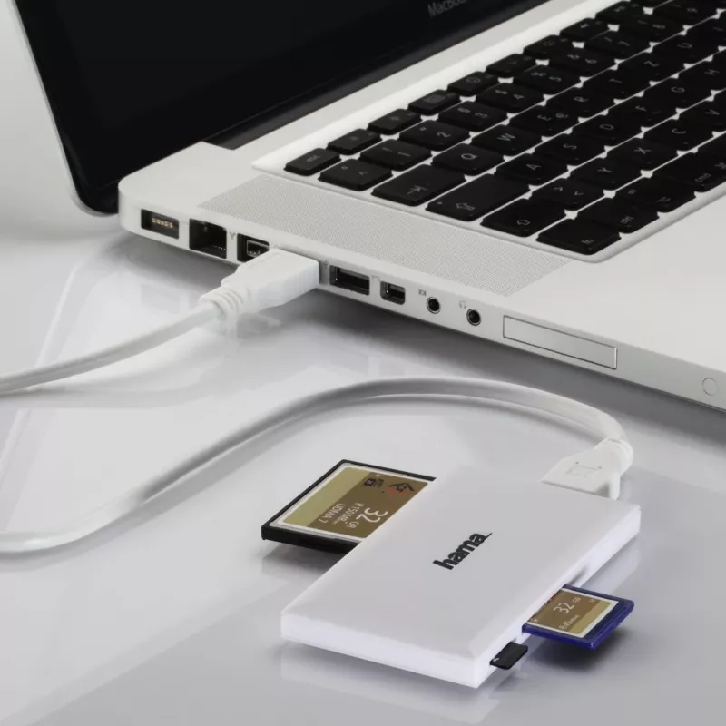 Hama USB 3.0 Multi-Kartenleser, SD/microSD/CF/MS, weiß