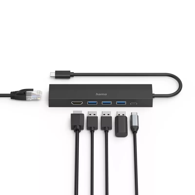 Hama 00200144 interface hub USB 3.2 Gen 1 (3.1 Gen 1) Type-C 5000 Mbit/s Schwarz