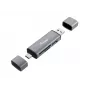 Equip Kartenleser mit USB 3.0 Hub, OTG, MicroSD (TransFlash), MicroSDHC, SD, SDHC, Grau, CE & RoHS, USB 3.2 Gen 1 (3.1 Gen 1) Typ-A/Typ-C, 202 mm, 12 mm