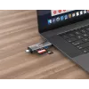 Equip Kartenleser mit USB 3.0 Hub, OTG, MicroSD (TransFlash), MicroSDHC, SD, SDHC, Grau, CE & RoHS, USB 3.2 Gen 1 (3.1 Gen 1) Typ-A/Typ-C, 202 mm, 12 mm