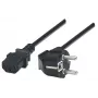 Manhattan Netzkabel, Euro 2-poliger Stecker (CEE 7/4 Schuko) auf C13 Buchse (Kaltgerätestecker), 1,8 m, 16 A, Schwarz, lebenslange Garantie