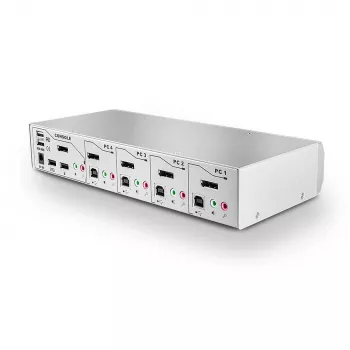Lindy 4 Port KVM Switch Pro USB 2.0, DisplayPort 1.2 mit TTU