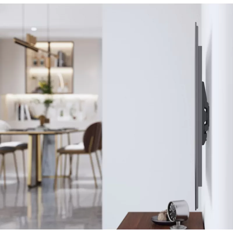Manhattan Wandhalterung für TV & Monitore (fest, ultraflach), Für Bildschirme 23 Zoll bis 42 Zoll, VESA-Kompatibilität: alle zwischen 75 x 75 mm bis 200 x 200 mm – überprüfen Sie die Abmessungen der vier Befestigungslöcher auf der Rückseite des Bildschirms, um sicherzustellen, dass sie passt, Max. 45 kg, Schwarz, Halterung