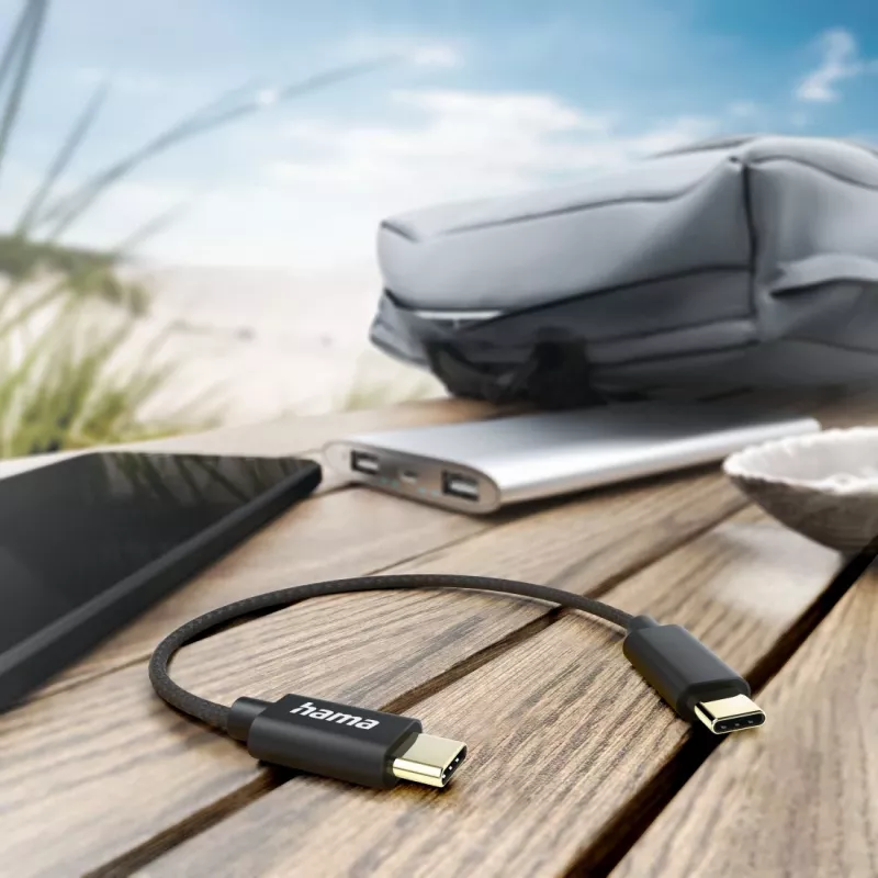 Hama 00201604 USB-Kabel USB 2.0 0,2 m USB C Schwarz