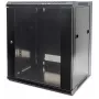 Intellinet 19-Zoll Netzwerkschrank - Wandmontage (Standard), 12HE, 600 mm tief, schwarz, zerlegt, max. 60 kg, auch für Tisch- oder Bodenaufstellung geeignet, nutzbare Tiefe 410 mm, Metall- und Glastür, Rückwand, abnehmbare Seitenwände, Wandmontageteile (z. B. Schrauben/Dübel) nicht im Lieferumfang enthalten