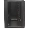 Intellinet 19-Zoll Netzwerkschrank - Wandmontage (Standard), 12HE, 600 mm tief, schwarz, zerlegt, max. 60 kg, auch für Tisch- oder Bodenaufstellung geeignet, nutzbare Tiefe 410 mm, Metall- und Glastür, Rückwand, abnehmbare Seitenwände, Wandmontageteile (z. B. Schrauben/Dübel) nicht im Lieferumfang enthalten